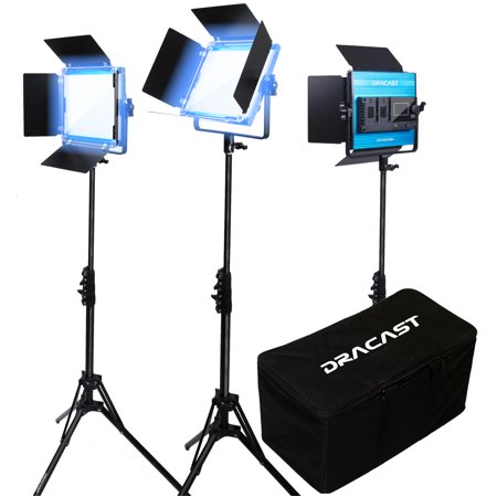 UPC: 0610877757152 | Dracast LED500 X Series Daylight LED 3 Light Kit with Nylon Padded Travel Case