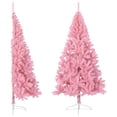 thumbnail image 1 of vidaXL Demi-Arbre de Noël Artificiel avec Support Rose 210 cm PVC, 1 of 5