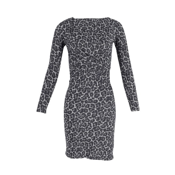Pre-Owned Michael Kors Midi Dress in Animal Print Polyester