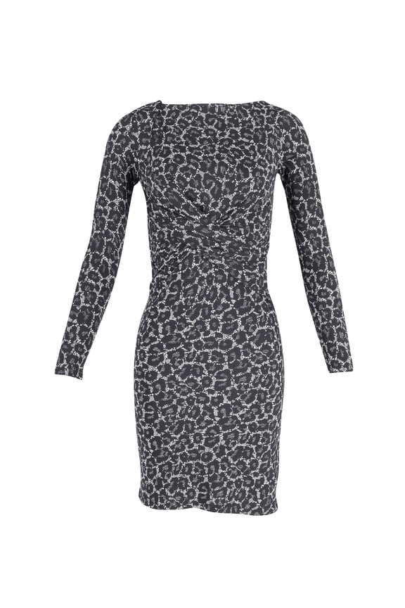 Pre-Owned Michael Kors Midi Dress in Animal Print Polyester