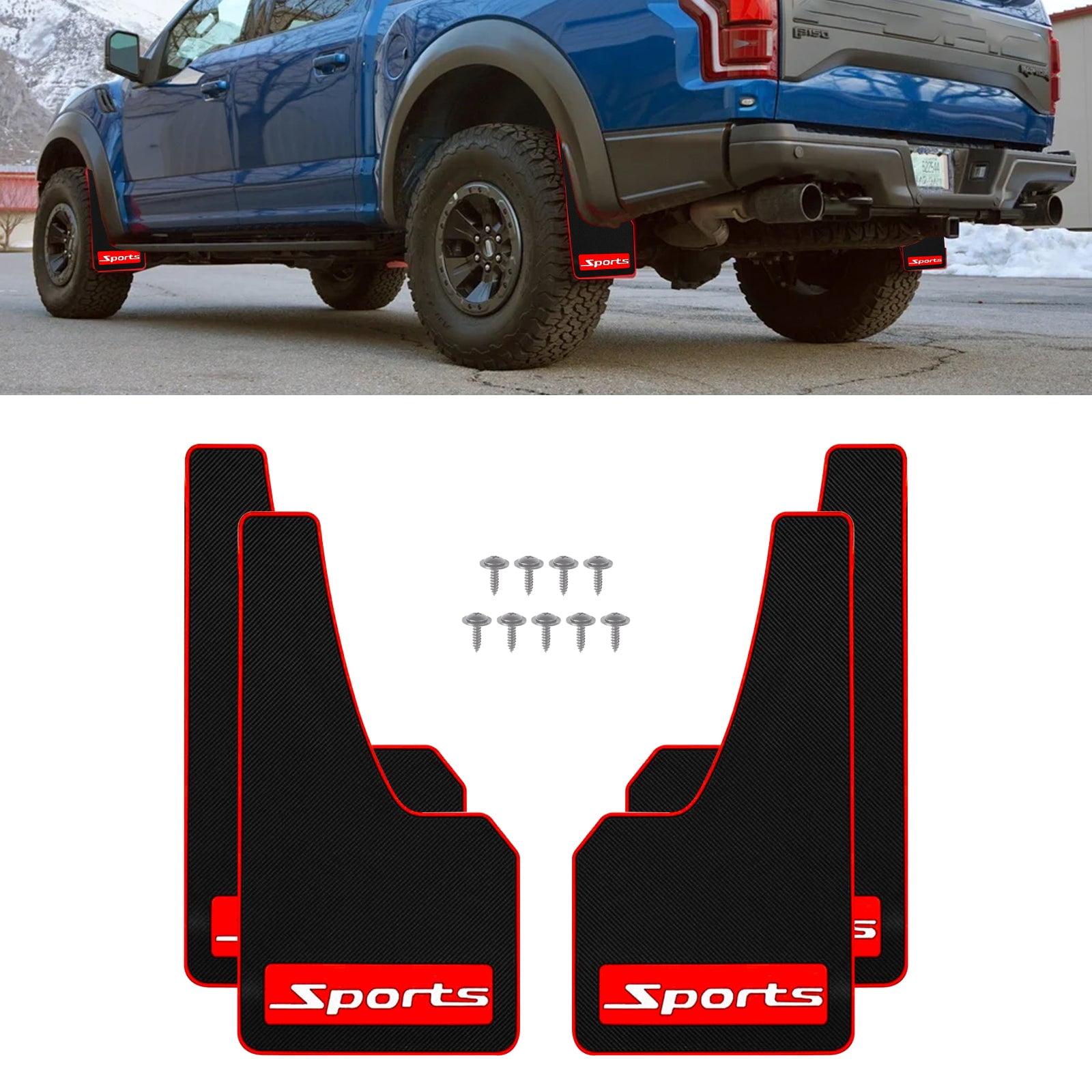 Xotic Tech 4PCS Front & Rear Mud Flaps Splash Guards Fender Mudflap Mudguards Universal for Car