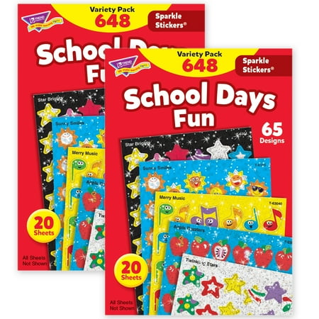 UPC: 0194629060368 | TREND School Days Sparkle Stickers Variety Pack 2 Packs