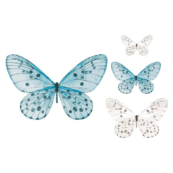 Crystal Candy Wafer-Paper Delicate Butterflies, Blue