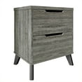 thumbnail image 2 of Castle Place Modern 2-Drawers Wooden Nightstand, Dark Grey, 2 of 8