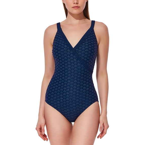 Gottex womens Scaled Up Swimsuit, 12, Navy