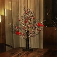 thumbnail image 6 of Vintage Glowing Tree with Cardinals, 21inch New 2025 LED Lighted Tree – 6 Red Birds & 54 Berries, Removable Base for Holiday Decor （1pc), 6 of 9
