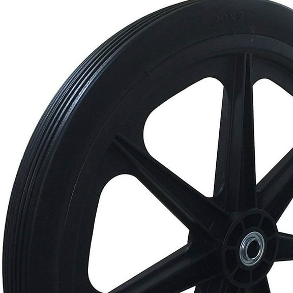 Marathon 20 Inch Flat Free Polyurethane Cart Tire on Rim with 0.75 Inch Bearing