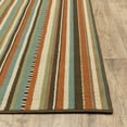 thumbnail image 2 of 5â€™x8â€™ Green and Brown Striped Indoor Outdoor Area Rug, 2 of 3