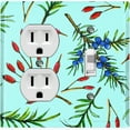 thumbnail image 1 of Metal Light Switch Wall Plate Outlet Cover (Rosemary Leaf Teal Wallpaper- Single Duplex Single Toggle), 1 of 2