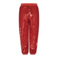 thumbnail image 4 of inlzdz Kids Girls Sequin Hip Hop Jazz Street Disco Dance Pants Performance Bloomers Sweatpants Party Harem Trousers Red 150, 4 of 7