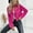Hot Pink, variant on Womens Faux Suede Bomber Jacket Laple Collar Long Sleeve Zip Up Cropped Coat Streetwear Fall Winter Outwear With Pockets,M,Hot Pink