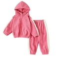 thumbnail image 3 of YTDSCS Boys Girls Tracksuit 2PCS Outfits 1-7 Years Autumn Winter Solid Color Padded Zipper Sweatshirt Long Sleeve Tops Bib Jogger Pants Set for Toddler Baby Kids, 3 of 9