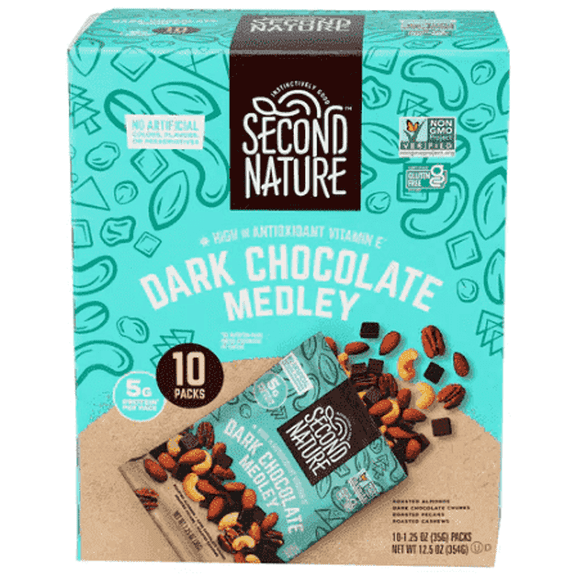 Second Nature Nut Medley Mix Dark Chocolate - 1.25 oz 10 ea Pack of 3