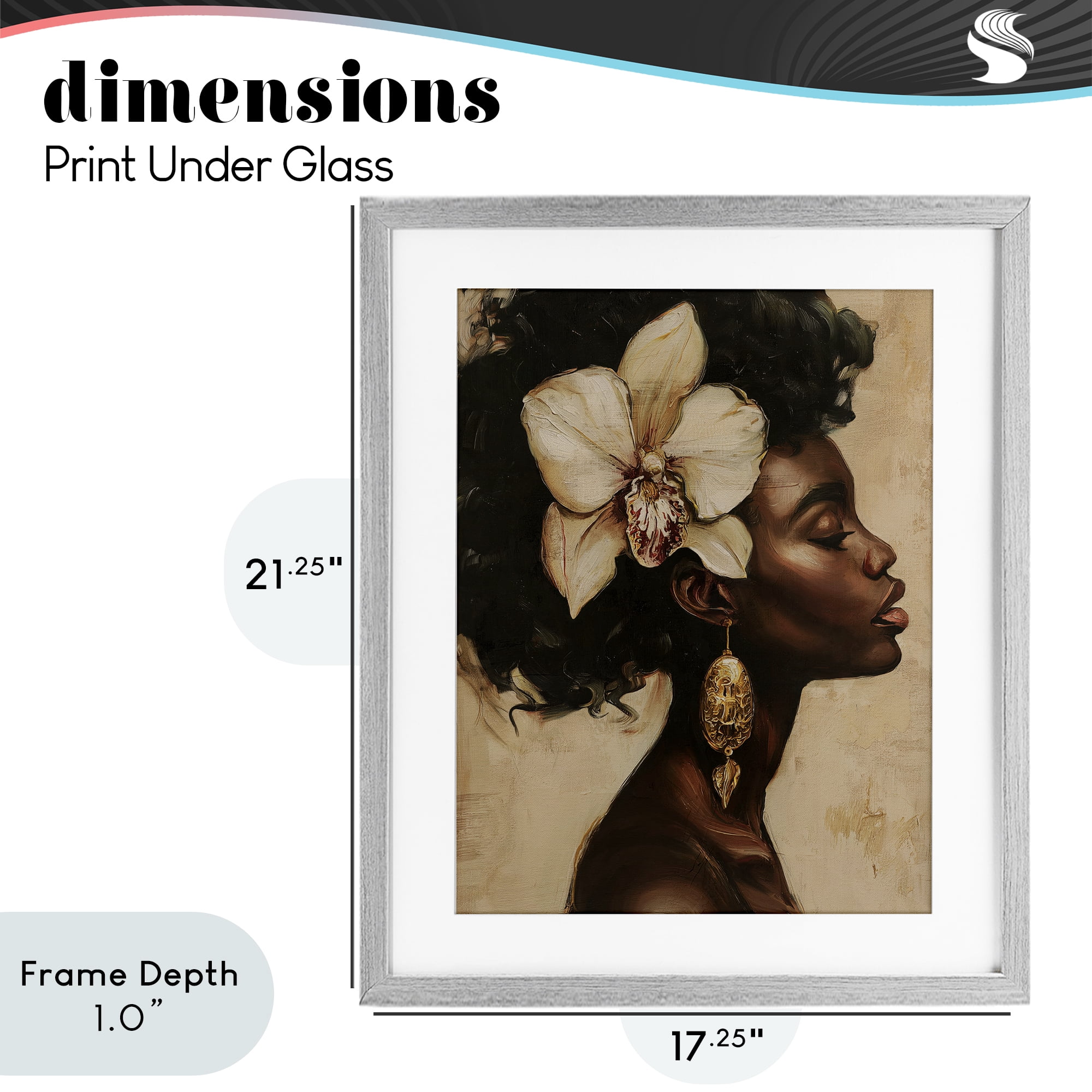 Stupell Industries Orchid Majesty Portrait Gray Framed Print Under Glass, design by Svetlana Aleynikova