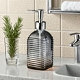 thumbnail image 5 of Vfedsrsge Gray Glass Soap Dispenser - 350ml, Horizontal Stripe, Press-Type for Bath & Kitchen, 5 of 6