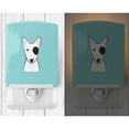 thumbnail image 2 of Caroline's Treasures BB1147CNL Checkerboard Blue Bull Terrier Ceramic Night Light, 6x4x3", multicolor, 2 of 2