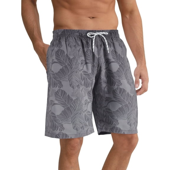APTRO Mens Swim Trunks 9'' Mesh Liner Quick Dry Swim Shorts Board Shorts Summer Beach Shorts Gray01 MK268 XL