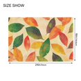 thumbnail image 4 of Yayeee Bath Rugs for Bathroom Floor Set of 2 Non Slip Fluffy Soft Absorbent Mat, Green Retro Autumn Leaves, 4 of 7