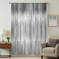 thumbnail image 3 of Grey Sheer Curtains 45 Inch Length, Light Filtering Voile Curtain Panel, Modern Abstract Art Ombre Striped Rod Pocket Drapes Window Treatments for Living Room Bedroom 52"x45", 3 of 9