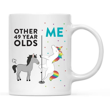 

Funny Quirky Ceramic Coffee Mug 49th Birthday Gift Other 49 Year Olds Me Horse Unicorn 1-Pack Sister Mom Grandma Coworker Girl Friend 11oz