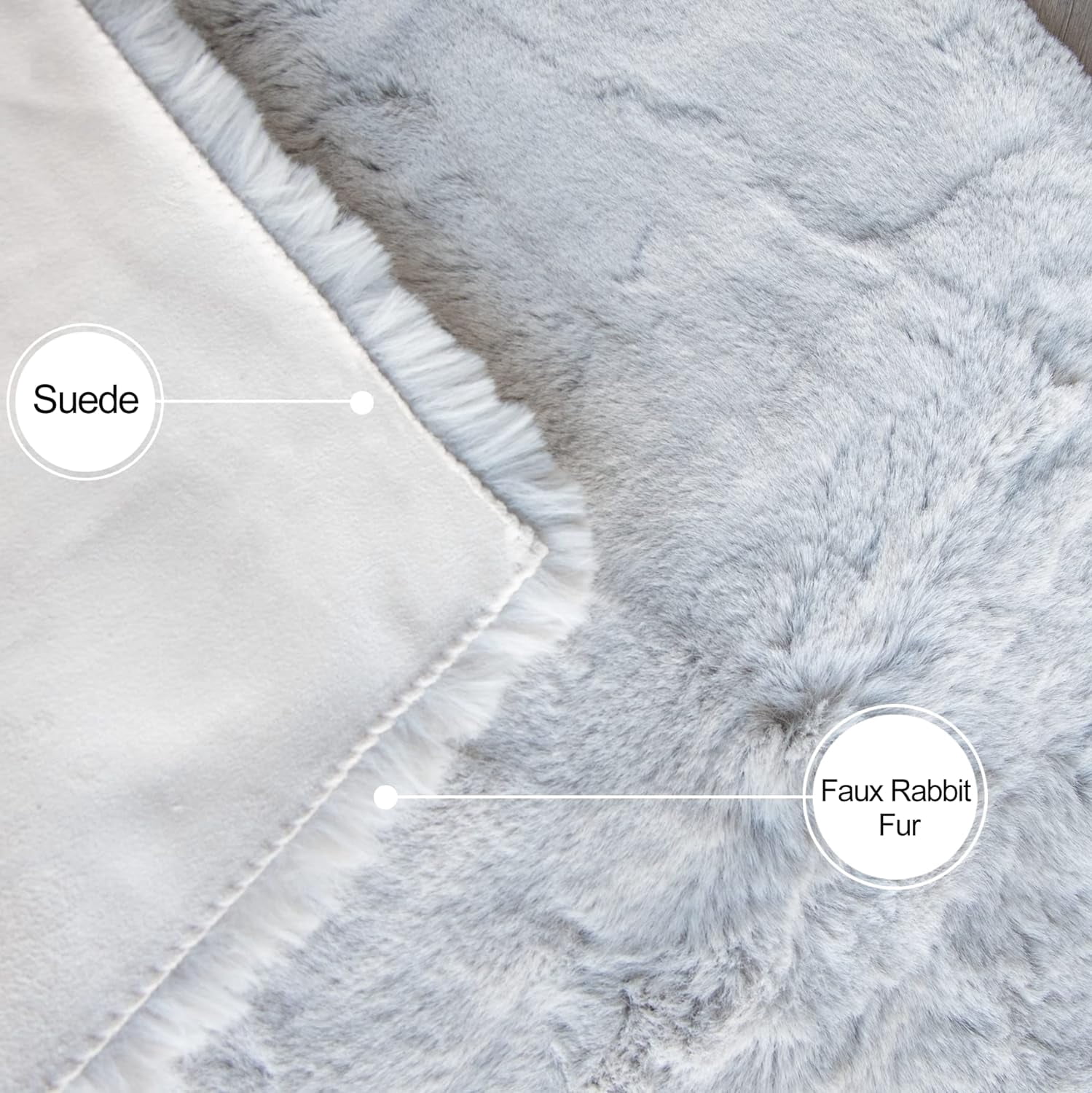 ORINOVA Light Gray Faux fuzzy fur Washable Rugs For Bedroom Shaggy Area Rugs For Living Room Grey 2x3 Nursery Rug Home Room D?cor