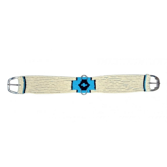 Showman Mohair String Girth w/ Blue Southwest Design
