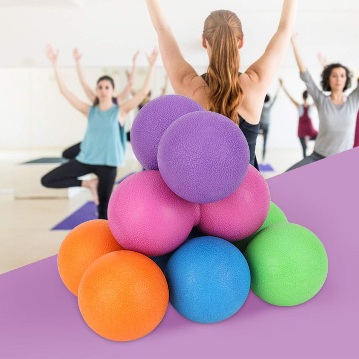 Peanut Massage Ball Massage Lacrosse Balls for Myofascial Release, Trigger Point Therapy, Muscle Knots, and Yoga Therapy. Set of 2 Firm Balls(Random Color)