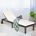 thumbnail image 3 of Costway Patio Rattan Lounge Chair Chaise Recliner Back Adjustable Cushioned W/Wheels White, 3 of 11