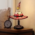 thumbnail image 5 of Witch Lamp Witches Hat Lamp Witch Hat Table Lamp Halloween Glowing Resin Ornament Gothic Witch Hat Night Light Mini Night Light for Bedroom Shelf Spooky Decor with LED(Red), 5 of 5