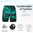 thumbnail image 3 of Bingfone Aurores Boréales pour Hommes Maillots de Bain Double Couche avec Doublure, Style à Cordon avec Poches Shorts de Plage Maillot de Bain pour Hommes-3TG, 3 of 6