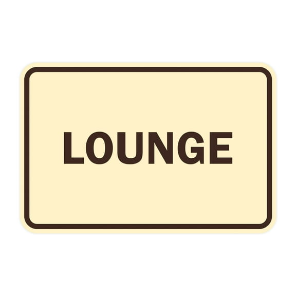 Classic Framed Lounge Sign (Ivory/Dark Brown) - Large
