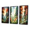 thumbnail image 3 of Designart "Tree Redwood Shimmering Heights II" Landscape & Nature Framed Wall Art Set Of 3 - Green Tree Redwood Frame Gallery Set For Office Decor, 3 of 6