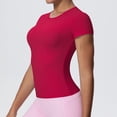 thumbnail image 4 of TaTaai Women's Sports T-Shirt Short Sleeve Crew Neck Fitted Slimming Breathable Naked Feel Yoga Running Gym Pilates Dance Workout Top Gift, 4 of 8