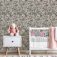 thumbnail image 3 of Peel and Stick Wallpaper Black White Symmetrical Botanical Leaf Bold High Wall Mural 23.6in x 9.8ft Self Adhesive Removable Wall Paper Renter Friendly Wallpaper for Bedroom Studio Lake House, 3 of 8