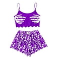 thumbnail image 3 of Halloween Pajamas Women Shorts Set 2 Pieces Skinny Stretchy Sleeveless Cropped Vest Set Funny Halloween Printed Comfortable Pjs Sets Sleepwear Purple L, 3 of 6
