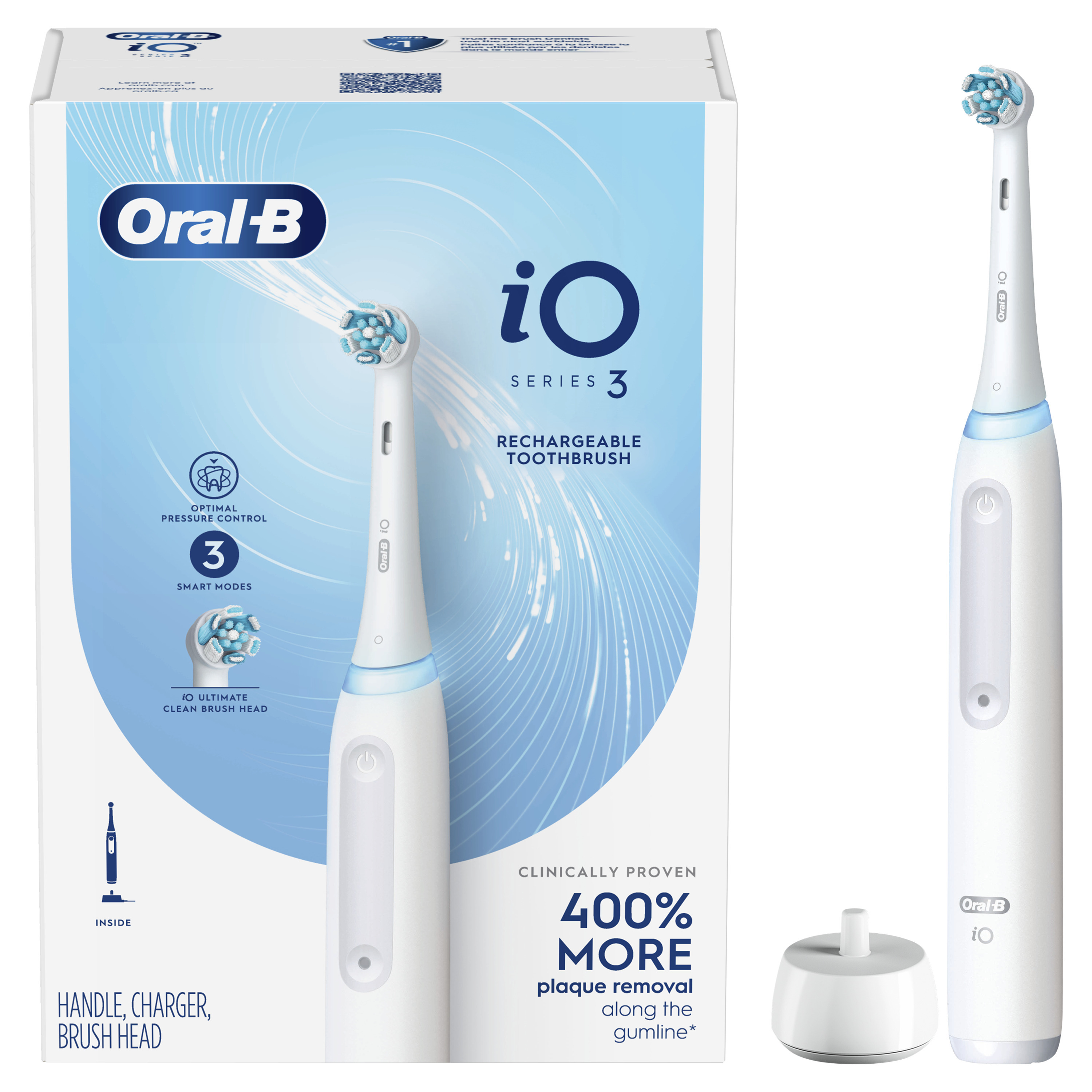 Oral-B iO Series 3 Electric Toothbrush with (1) Brush Heads Rechargeable, White - image 9 of 9