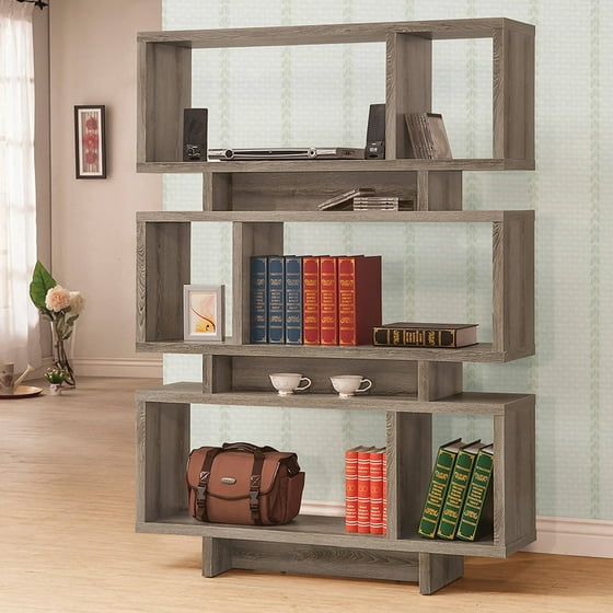 Weathered Grey Backless Bookcase