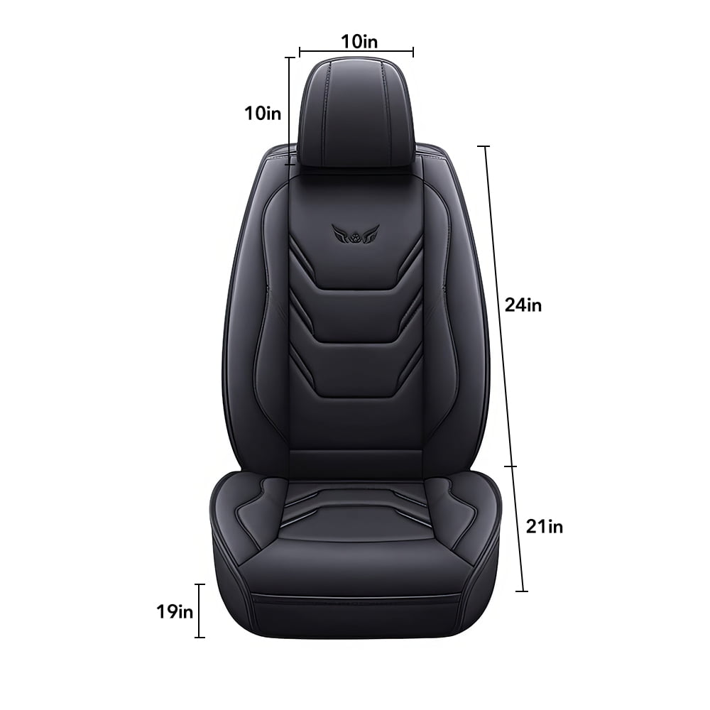 PEPWELL 5Pack Nappa Leather Full Set Car Seat Covers, Universal Fit for Cars/SUV/Sedans, Waterproof Breathable 3D Luxury Design with Airbag Compatibility