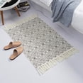 thumbnail image 4 of Cotton Rug with Fringe Printed Triangle Pattern Washable Carpet for Bedroom, Kitchen, Laundry Gray 60 x 130cm, 4 of 5