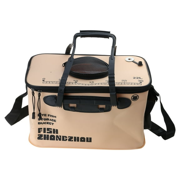 BIBABLYKE Fishing Basin Fishing Gear EVA Fishing Bucket Fishing Bag with Handle Fish Fishing Barrels Container Foldable Tackle Box