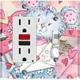 thumbnail image 1 of Metal Light Switch Wall Plate Outlet Cover (Love Letter Friend Teddy Bear Heart Flowers - Single Rocker Single Toggle), 1 of 2