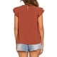 thumbnail image 3 of Blusa bohemia de cuello redondo con mangas acampanadas y estampado geométrico para mujer INSPIRE CHIC, casual de verano, talla XS, color naranja, 3 of 6