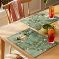 thumbnail image 4 of Spring Leaves Placemats Set of 8 Oil Light White Flowers Country Vintage Green Place Mats Indoor Wipeable Table Mats Washable Dining Table Placemats for Kitchen Holiday Party Home Decor 13x19 Inch, 4 of 9