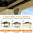 thumbnail image 6 of Howsvn 13 x 15 ft. Patio Cedar Wood Gazebo, Double Metal Roof Hardtop Wooden Gazebos with Curtains and Netting for Backyard, Deck, Lawns, 6 of 12