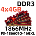 thumbnail image 1 of G.SKILL RipjawsX DDR2 1866MHz 16GB RAM Desktop Memory DIMM for PC,4x4GB,F3-1866C9Q-16GXL, 1 of 4