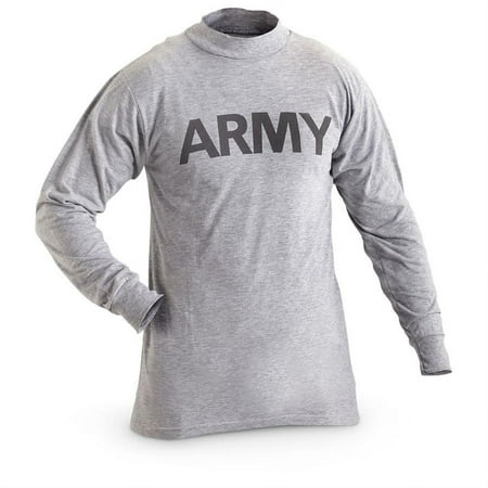 T-Shirt, Soffe, 2 Reflective 'Army', 85/15, L/S, Gray, Size L