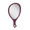 thumbnail image 1 of Zadro Espejo de mano grande con asa, espejos de salón para peluquero, espejo de mano grande, espejo de maquillaje, montado en la pared (1 granate morado mediano: 15" x 8""), 1 of 5