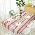 thumbnail image 4 of Stripe Tablecloth for Spring Summer, Striped Colorful Table Cloth for Fall Autumn, Waterproof Table Cover for Outdoor, Picnic, Camping, Kitchen, Dining Room, Multicolor, Rectangle 60 x 120 inch, 4 of 6