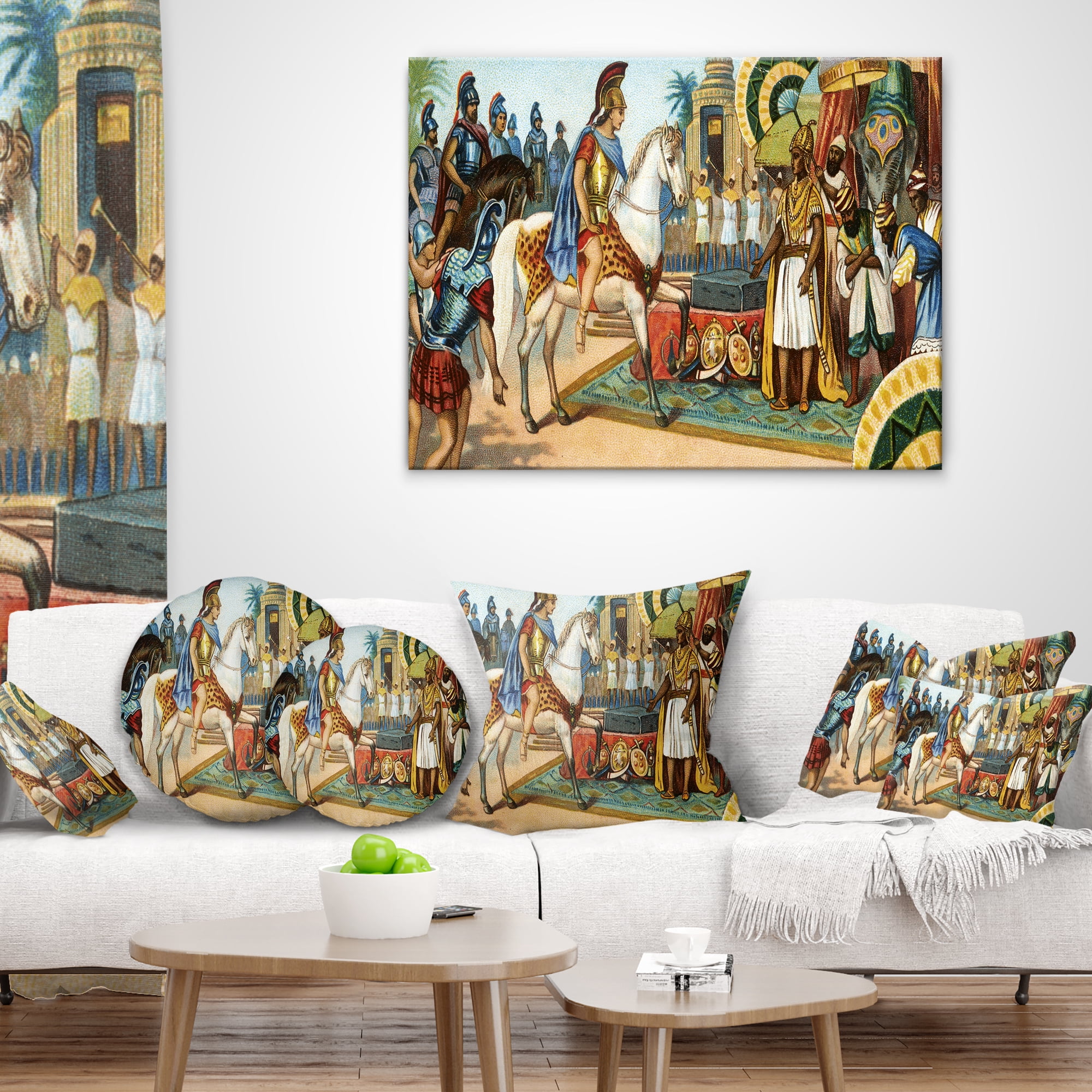 Designart Ancient Historical Illustration - Portrait Throw Pillow - 16x16