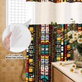 thumbnail image 2 of No Hook Shower Curtain with Built-in Rings - Abstract Retro Boho Washable Waterproof Fabric Bathroom Curtains for Hotel,Rentals, Stall 36 X 72 Inch , Southwestern Pattern Yellow Brown, 2 of 9